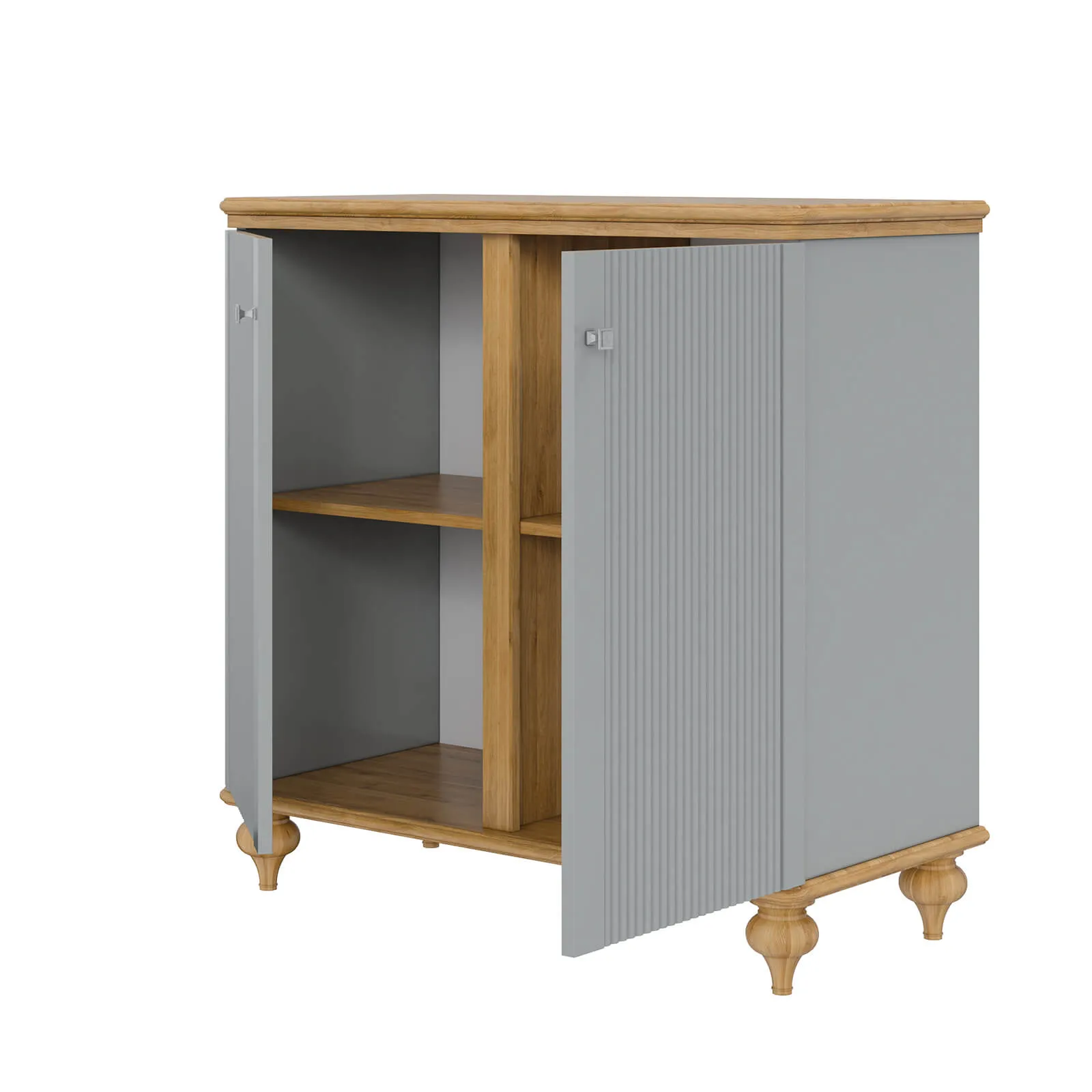 Комод массив сосны "Рандеву" 220 (серый 7042-антик 24)