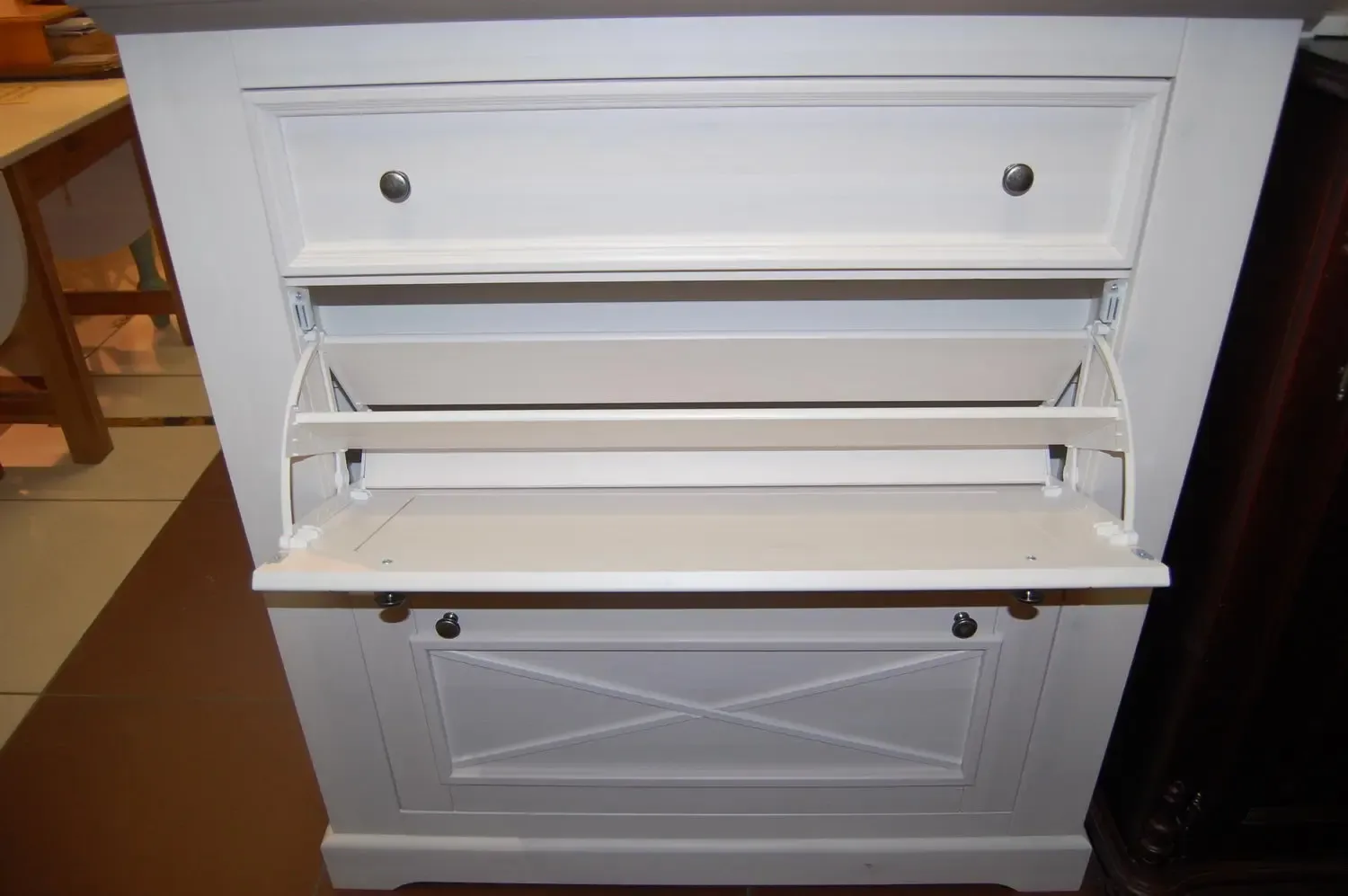 Тумба белая Форест для обуви (выставочный образец)