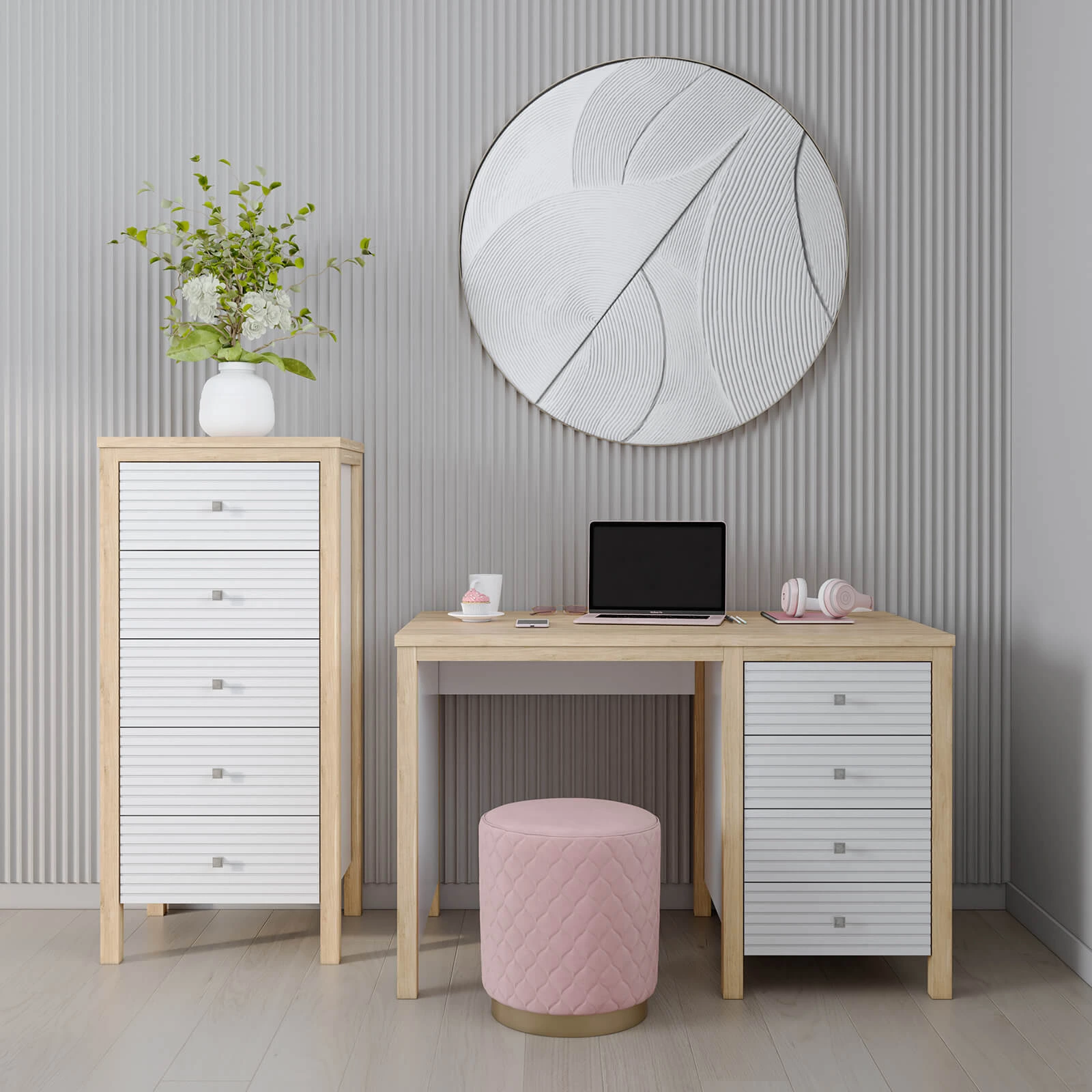 Комод массив сосны Вояж-05-Р/Я (Белый лак + антик №24)